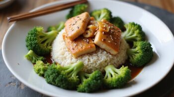 silky cod broccoli rice