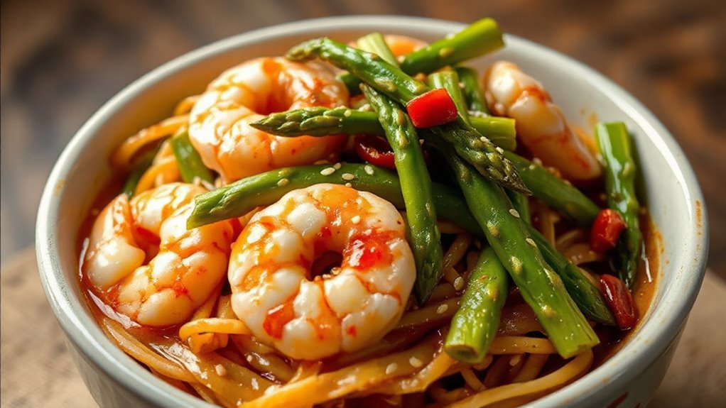 Spicy Prawn Asparagus Stir-Fry Noodle Recipe 1 Spicy Prawn Asparagus Stir Fry